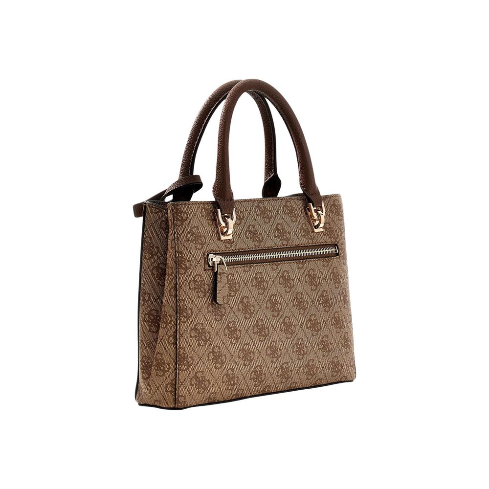 Guess Noelle 4G Logo Latte Brown Handbag
