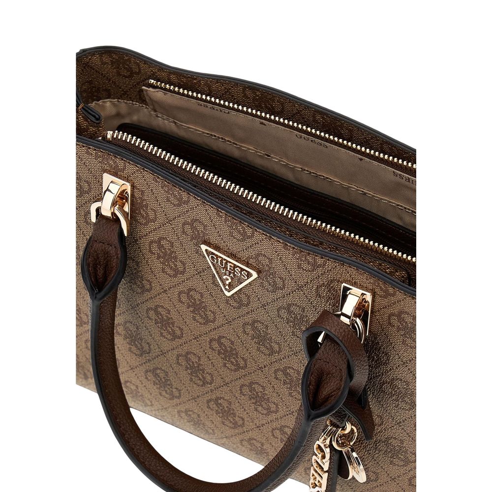 Guess Noelle 4G Logo Latte Brown Handbag