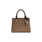 Guess Noelle 4G Logo Latte Brown Handbag