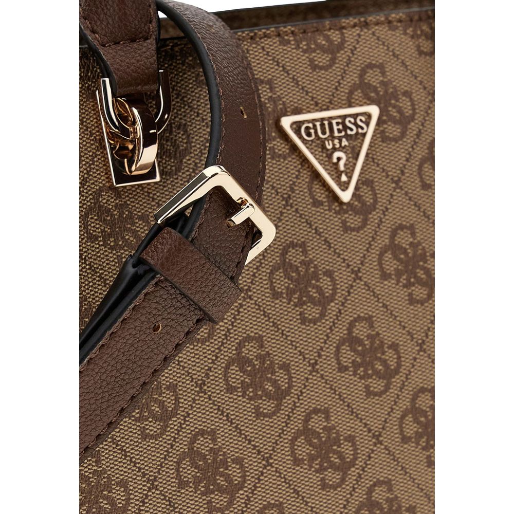 Guess Noelle 4G Logo Latte Brown Handbag