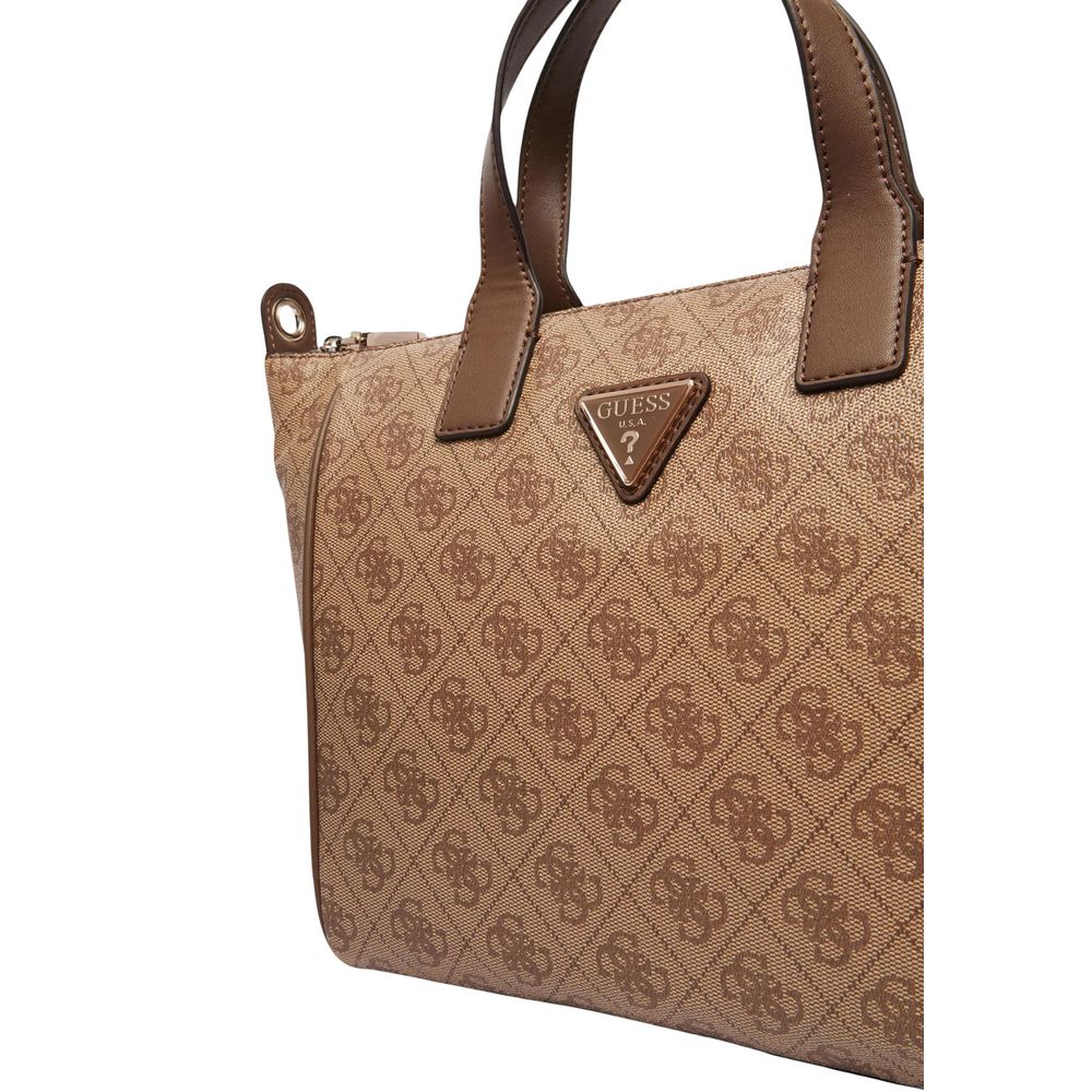 Guess Follie Latte Logo Shopper Tote Bag
