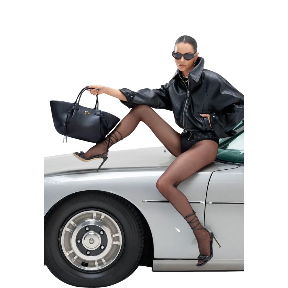 Guess Allegra Black Faux Leather Handbag