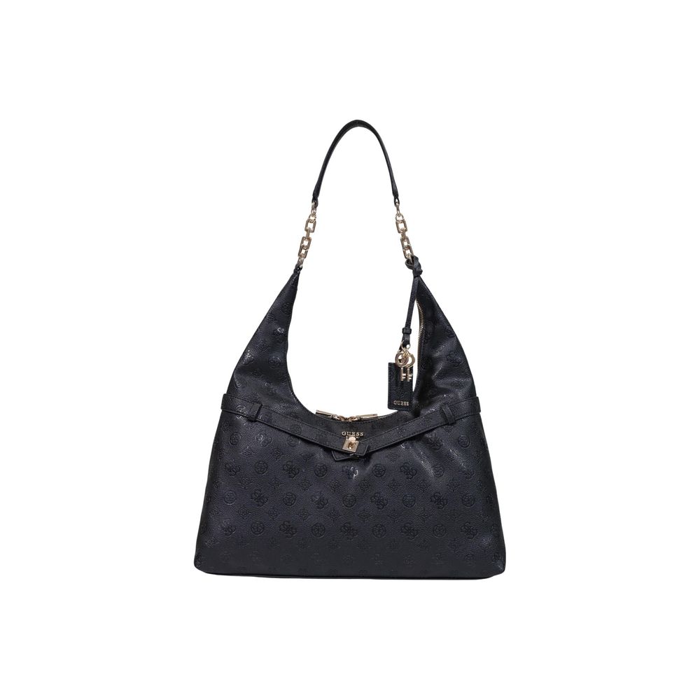 Guess Ella Logo Black Hobo Shoulder Bag
