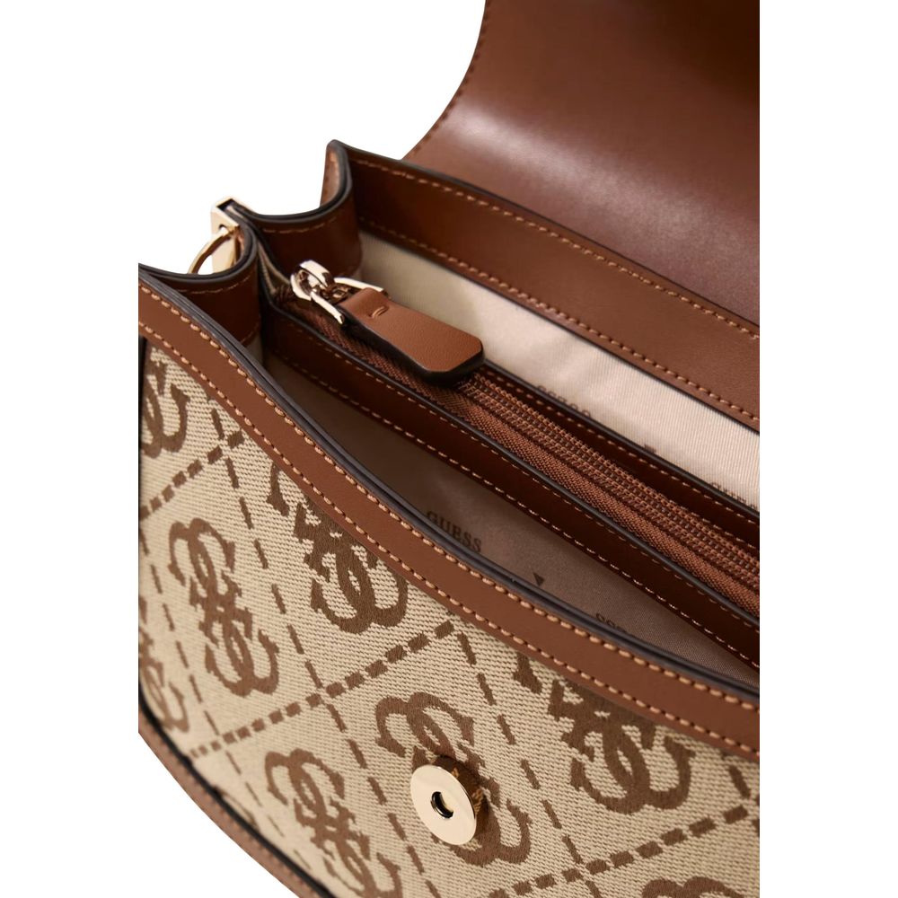 Guess Audrey Logo Latte Logo Crossbody Bag