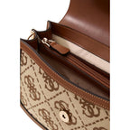 Guess Audrey Logo Latte Logo Crossbody Bag