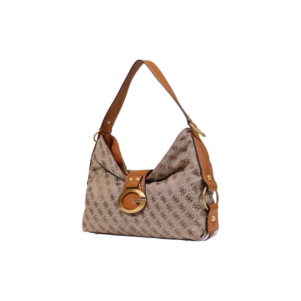 Guess Camden Latte Logo & Cognac Shoulder Bag