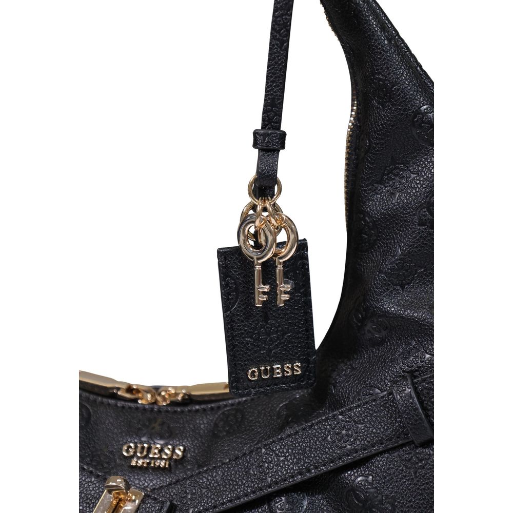 Guess Ella Logo Black Hobo Shoulder Bag