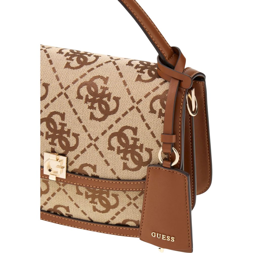 Guess Audrey Logo Latte Logo Crossbody Bag