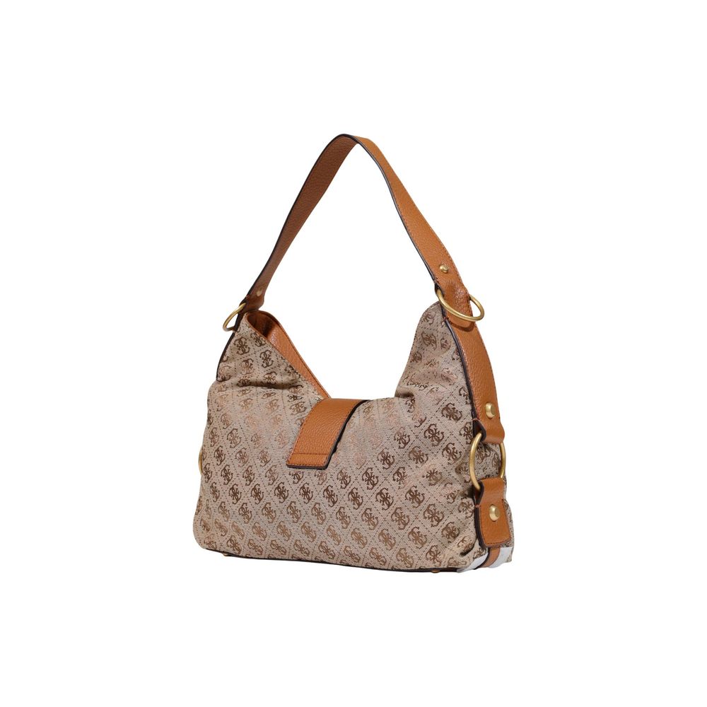 Guess Camden Latte Logo & Cognac Shoulder Bag