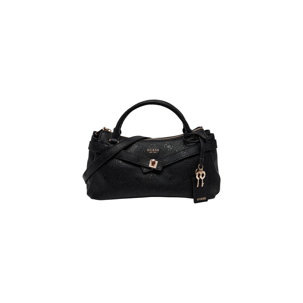 Guess Ella Logo Black Large Satchel Bag
