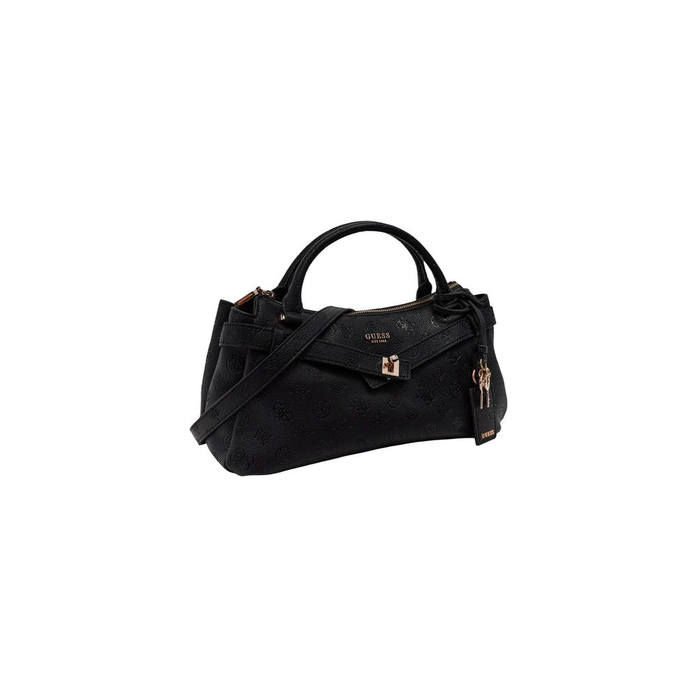 Guess Ella Logo Black Large Satchel Bag