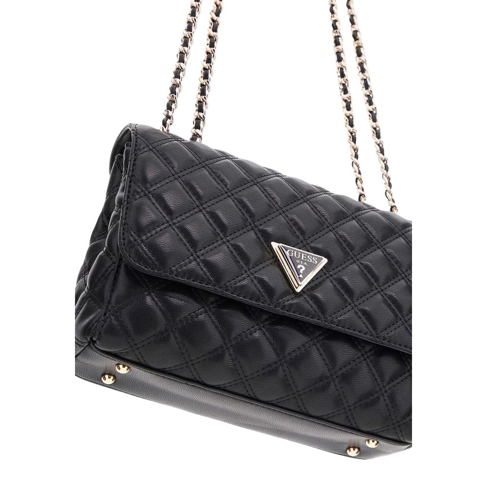 Guess Giully II Black Quilted Crossbody Bag