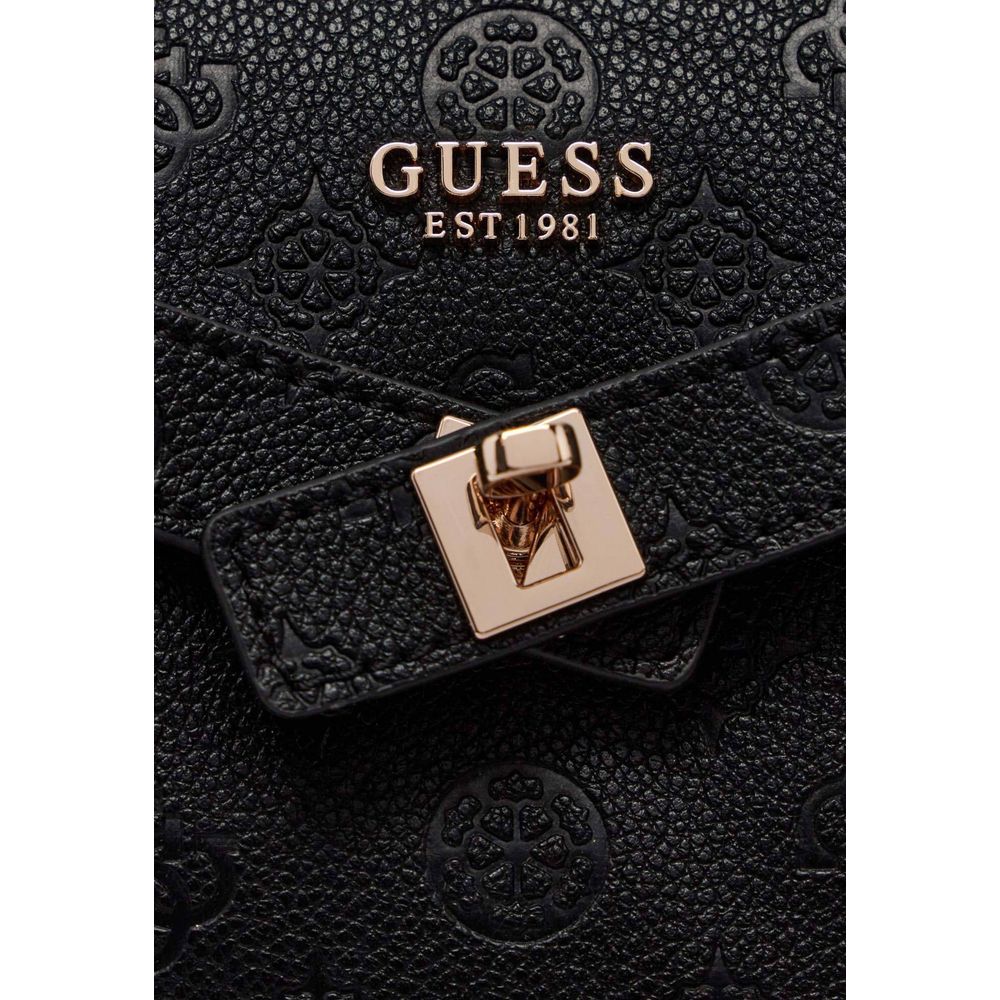 Guess Ella Logo Black Large Satchel Bag