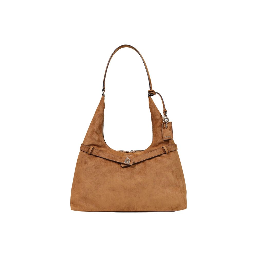 Guess Ella Cognac Suede-Effect Hobo Bag