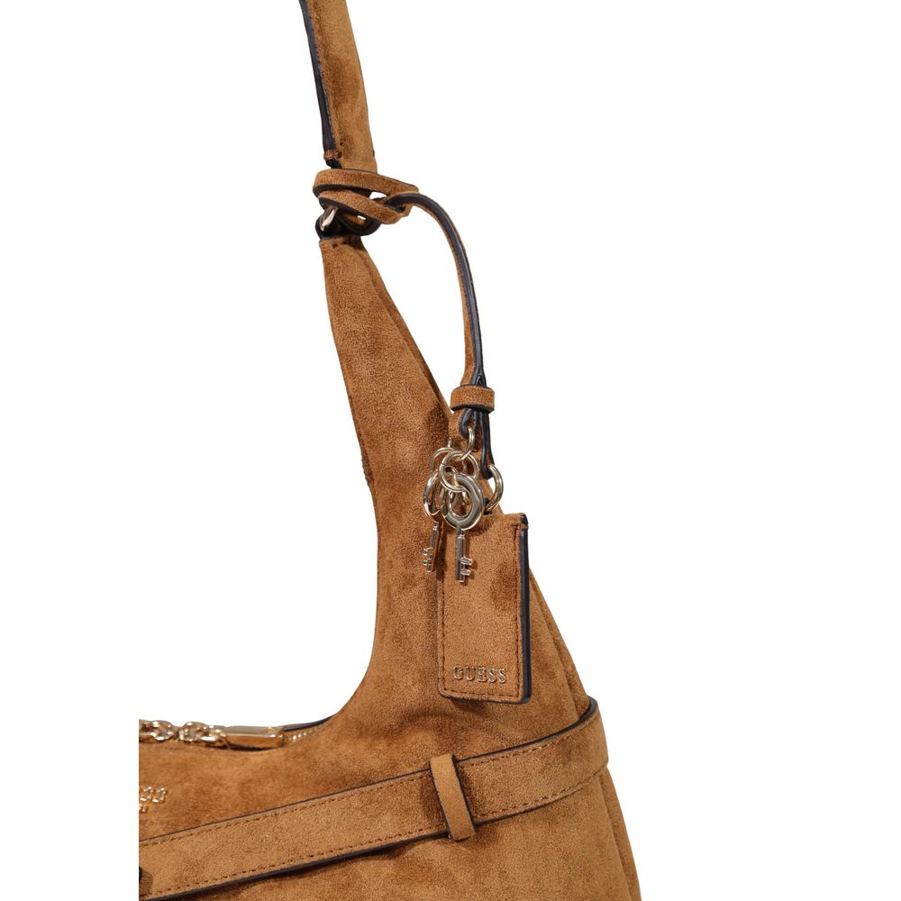 Guess Ella Cognac Suede-Effect Hobo Bag