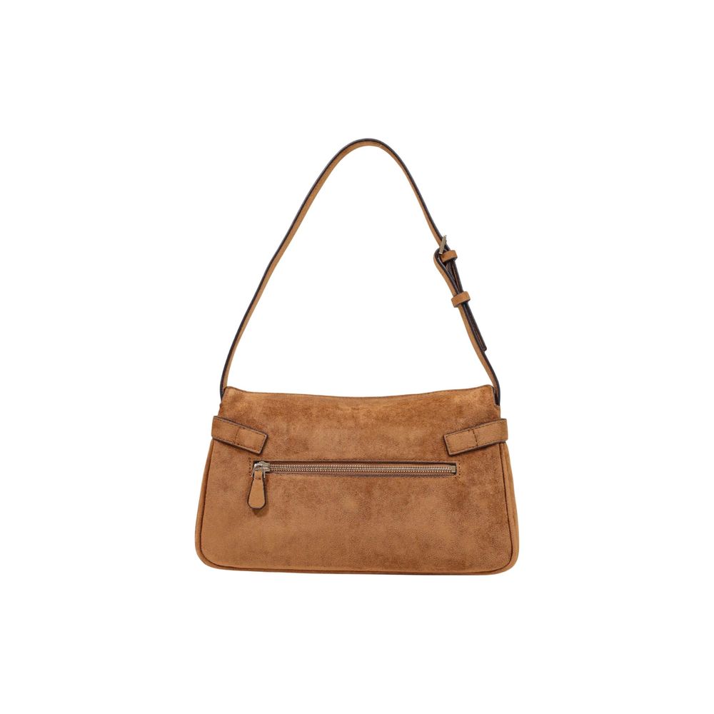 Guess Ella Cognac Suede-Effect Shoulder Bag