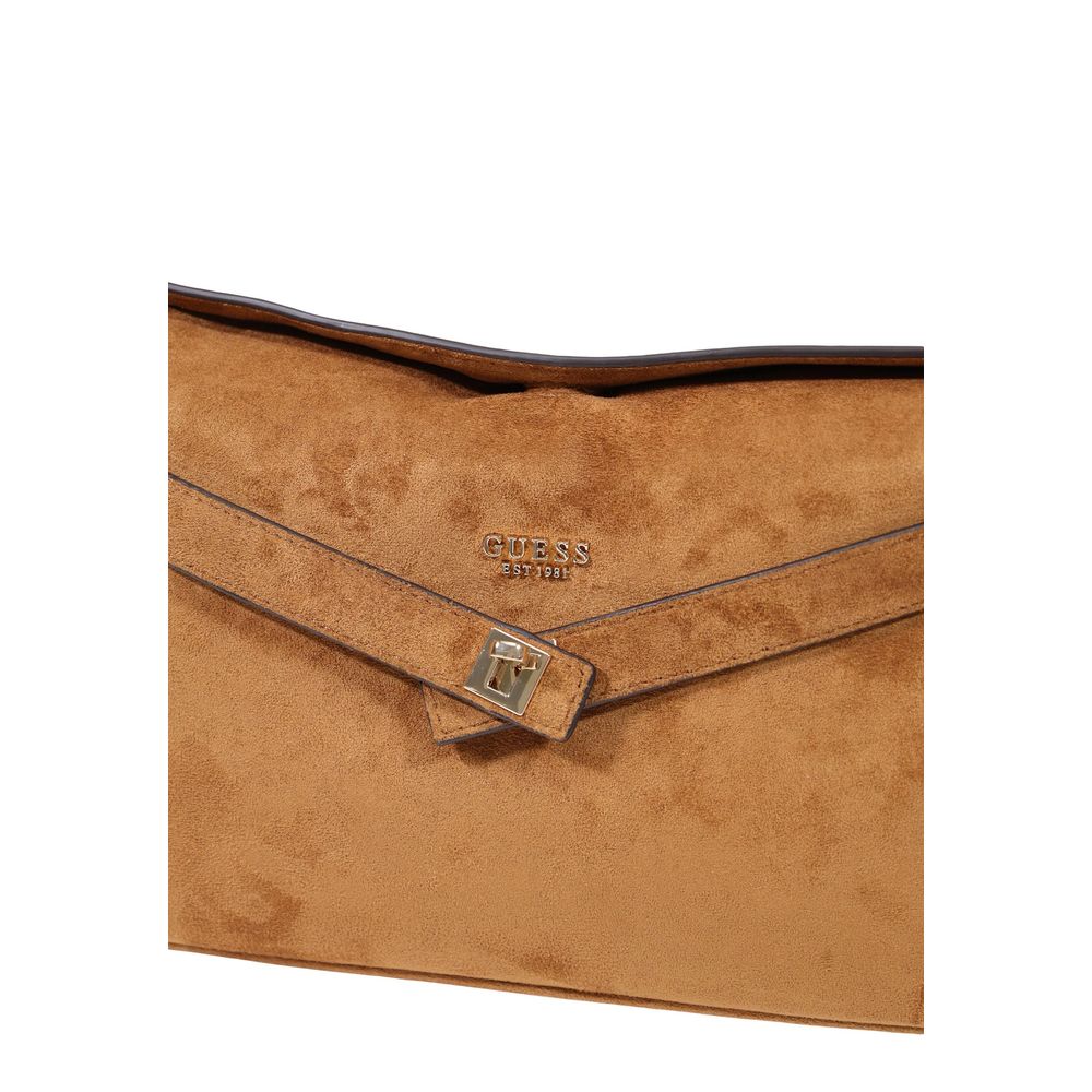 Guess Ella Cognac Suede-Effect Shoulder Bag