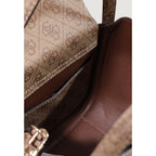 Guess Coleen Latte Logo Satchel Bag