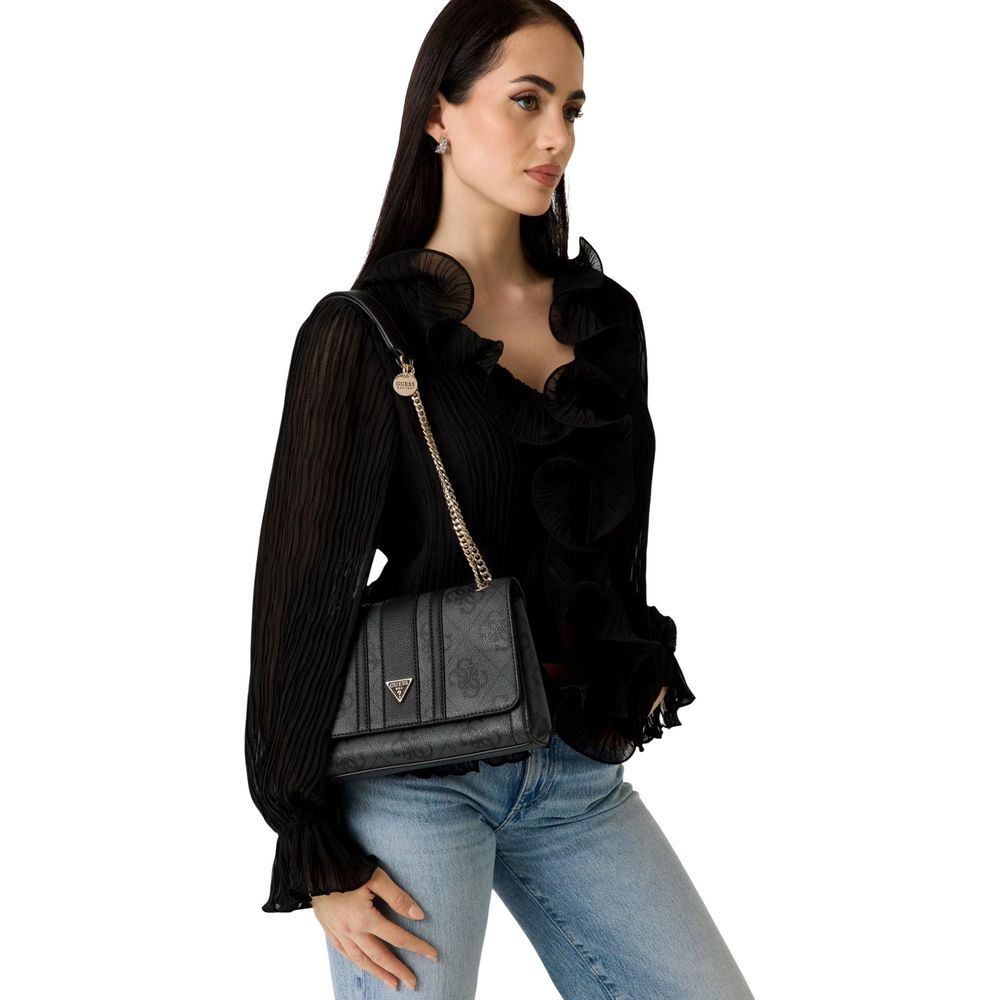 Guess Noelle Logo Dark Grey Crossbody Bag
