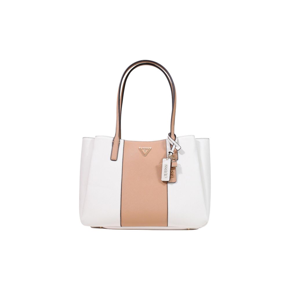 Guess Noelle Off White & Beige Tote Bag