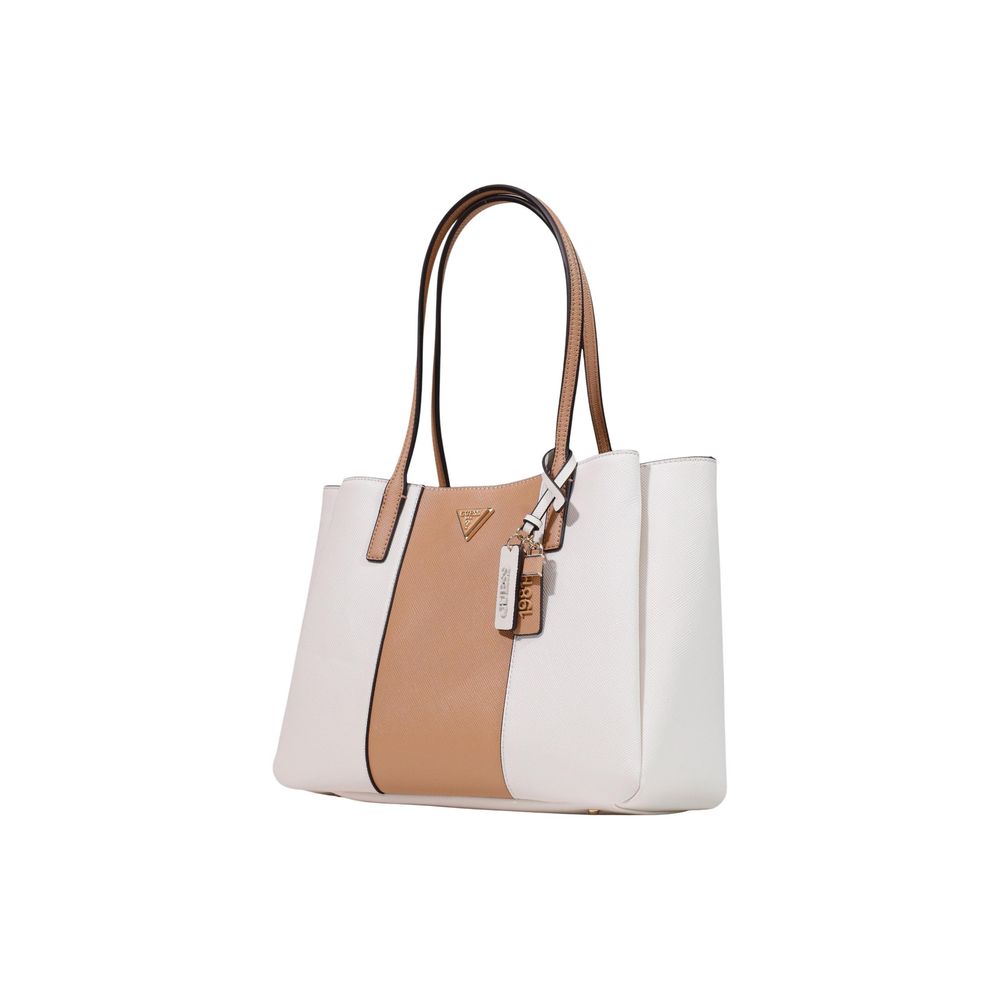 Guess Noelle Off White & Beige Tote Bag