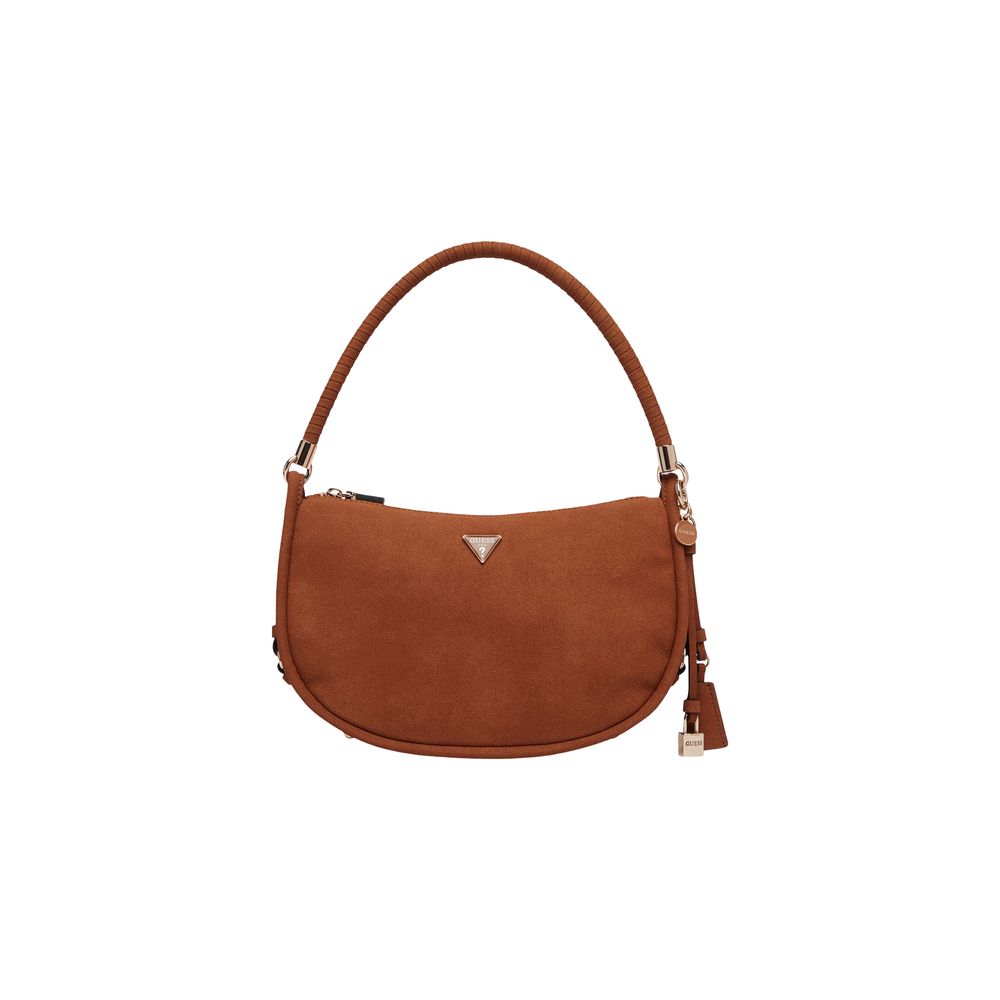 Guess Danya Cognac Suede Shoulder Bag