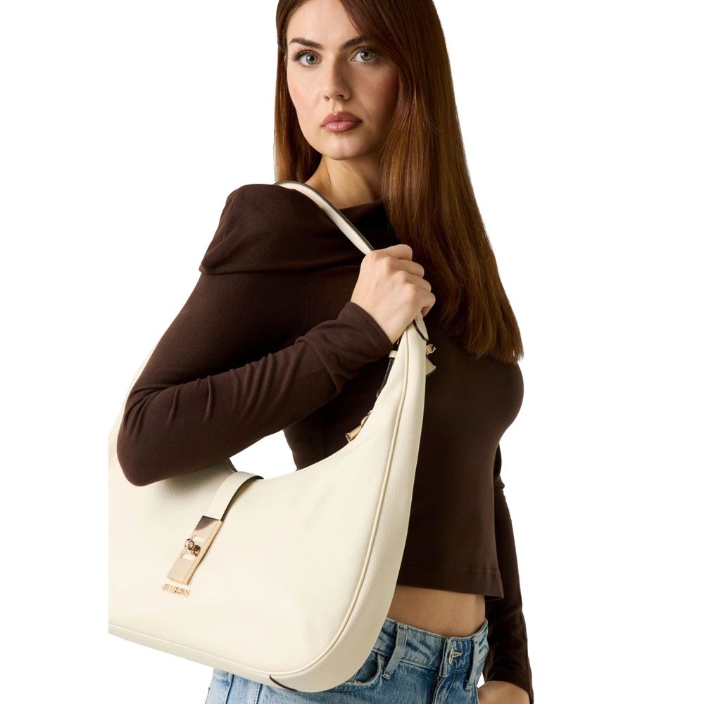 Guess Brooke Cream Hobo Shoulder Bag