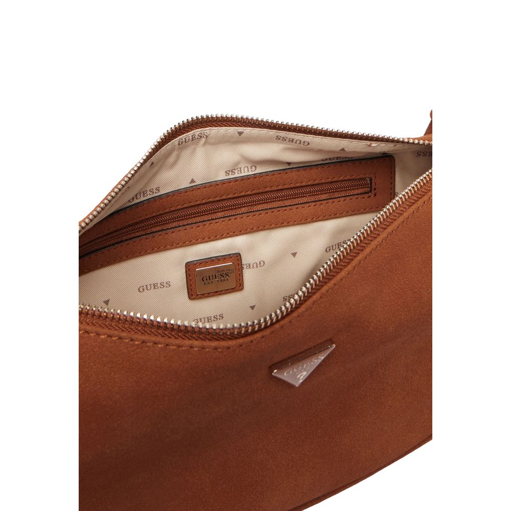 Guess Danya Cognac Suede Shoulder Bag