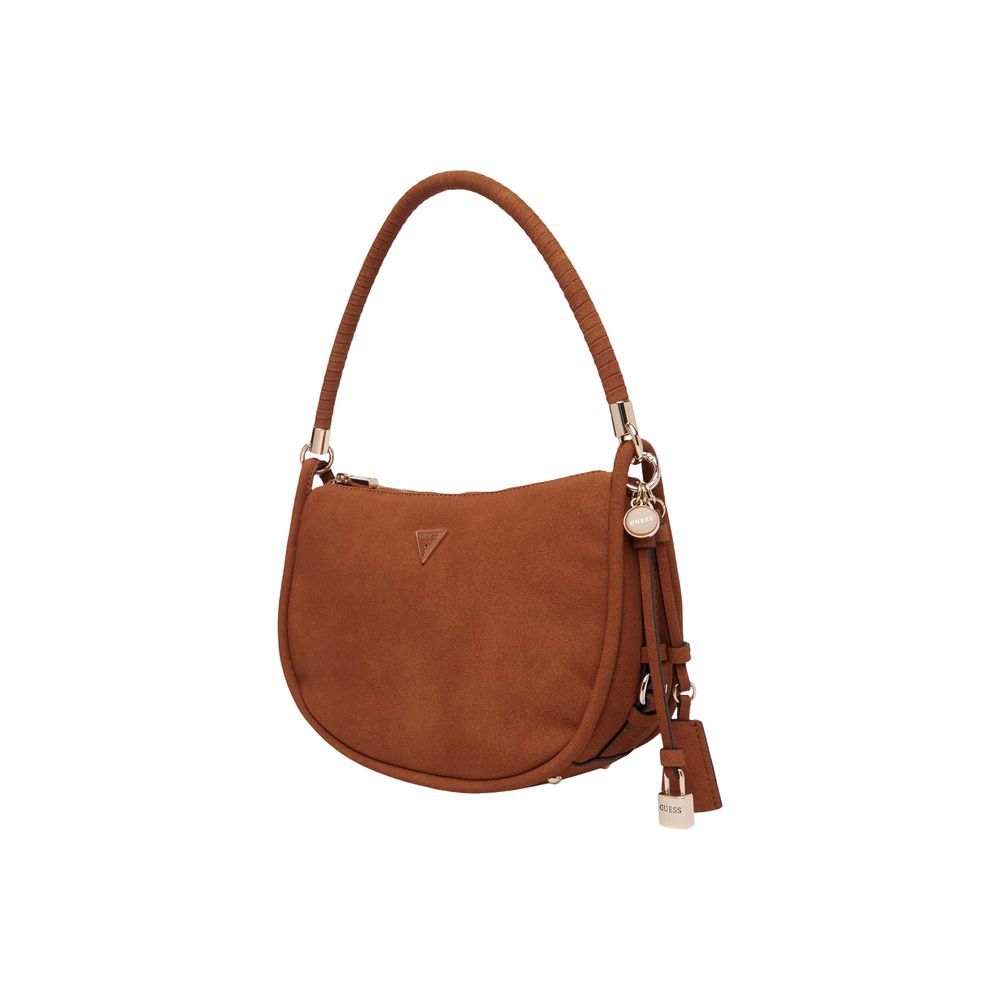 Guess Danya Cognac Suede Shoulder Bag