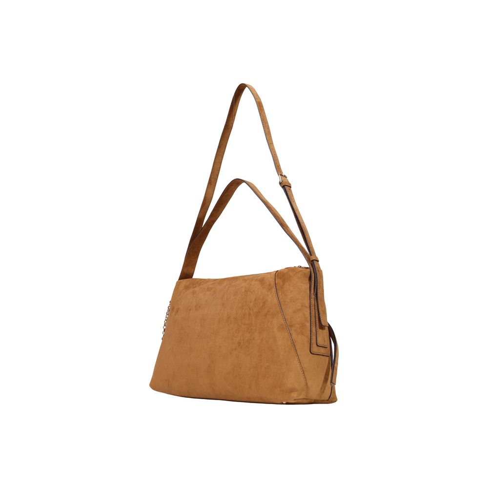 Guess Devon Cognac Suede-Effect Large Shoulder Bag