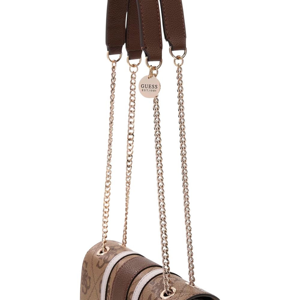 Guess Noelle Latte Logo Crossbody Bag