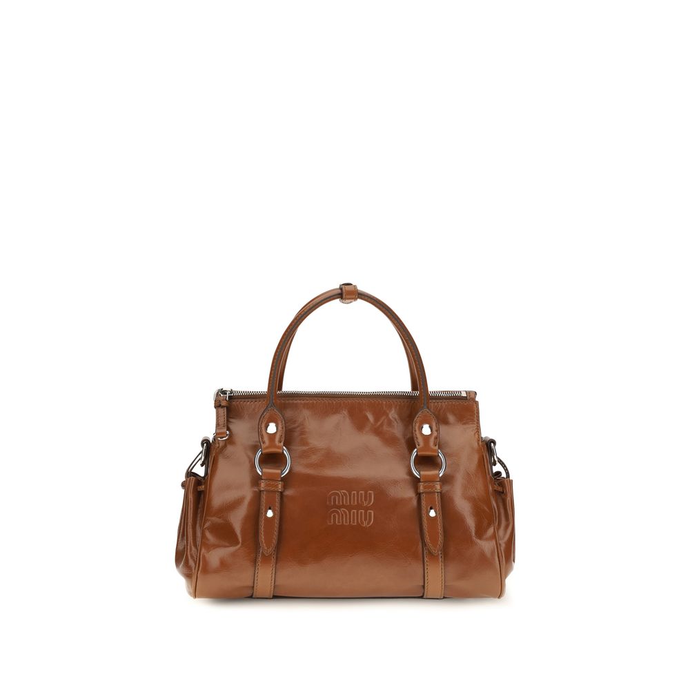 Miu Miu Palisander Glossy Leather Handbag