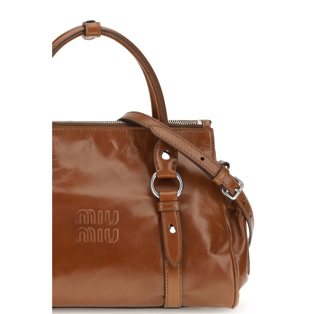 Miu Miu Palisander Glossy Leather Handbag