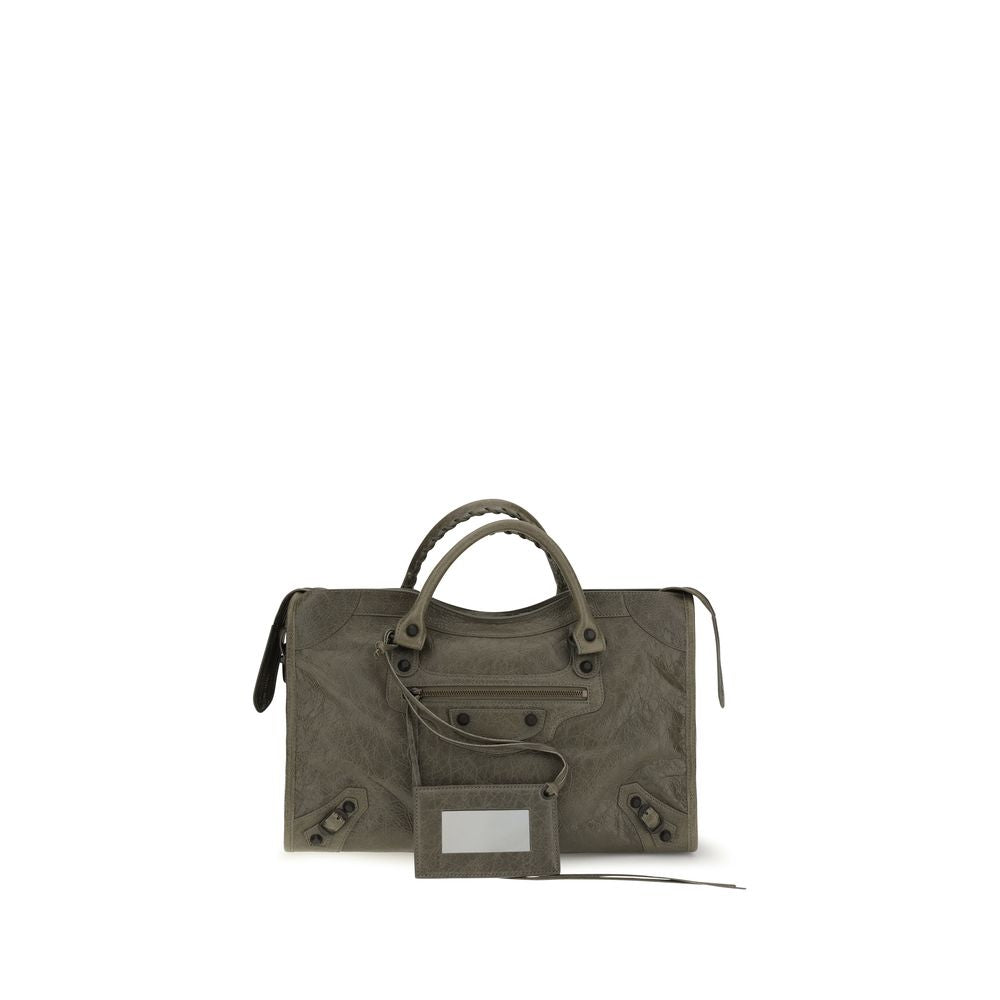 Balenciaga Le City Medium Army Green Leather Handbag