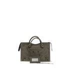 Balenciaga Le City Medium Army Green Leather Handbag