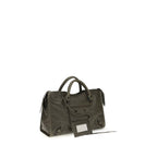 Balenciaga Le City Medium Army Green Leather Handbag