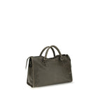 Balenciaga Le City Medium Army Green Leather Handbag