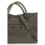 Balenciaga Le City Medium Army Green Leather Handbag