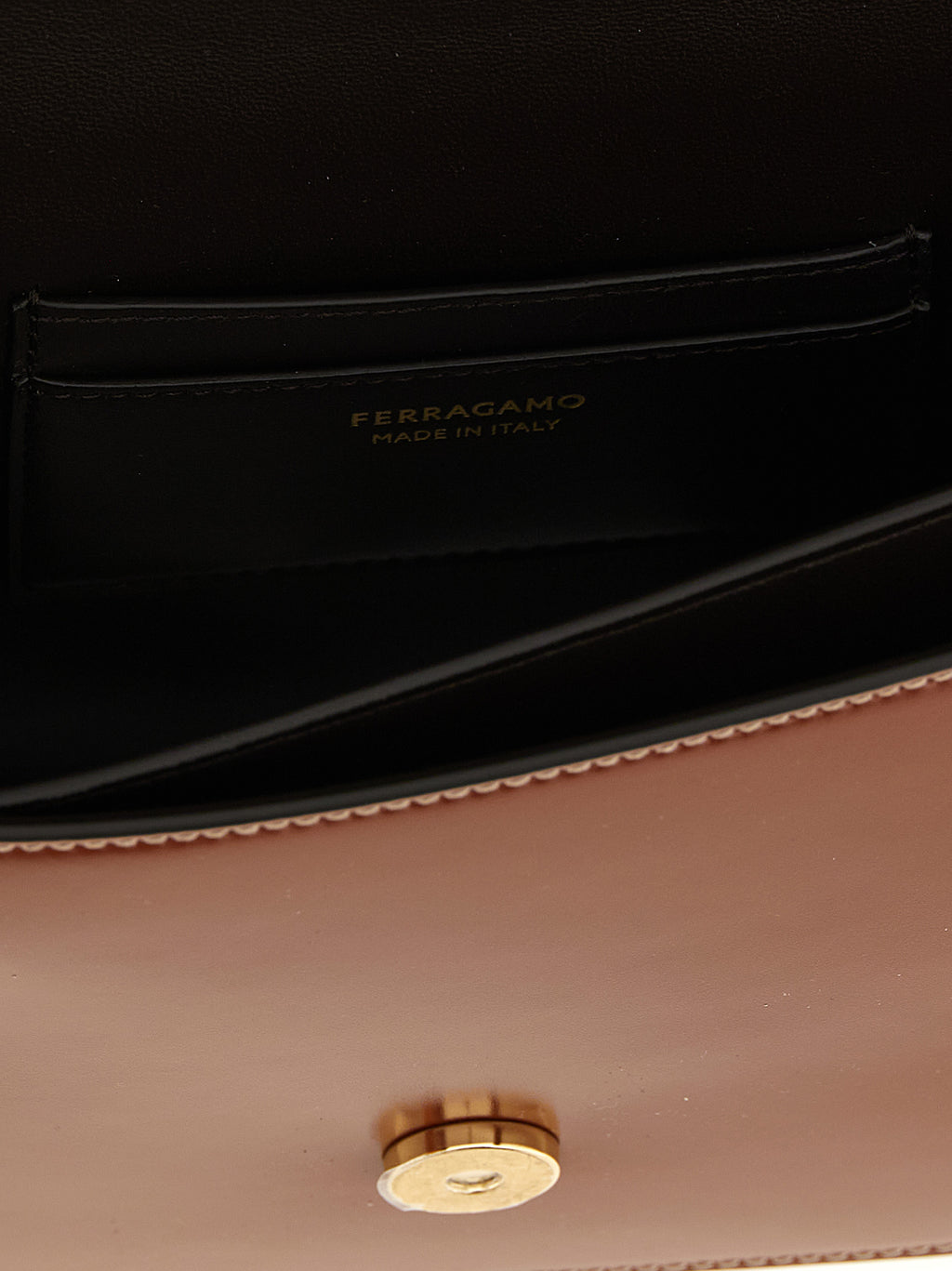 Ferragamo Double Gancini XS Dark Cognac Leather Crossbody Bag