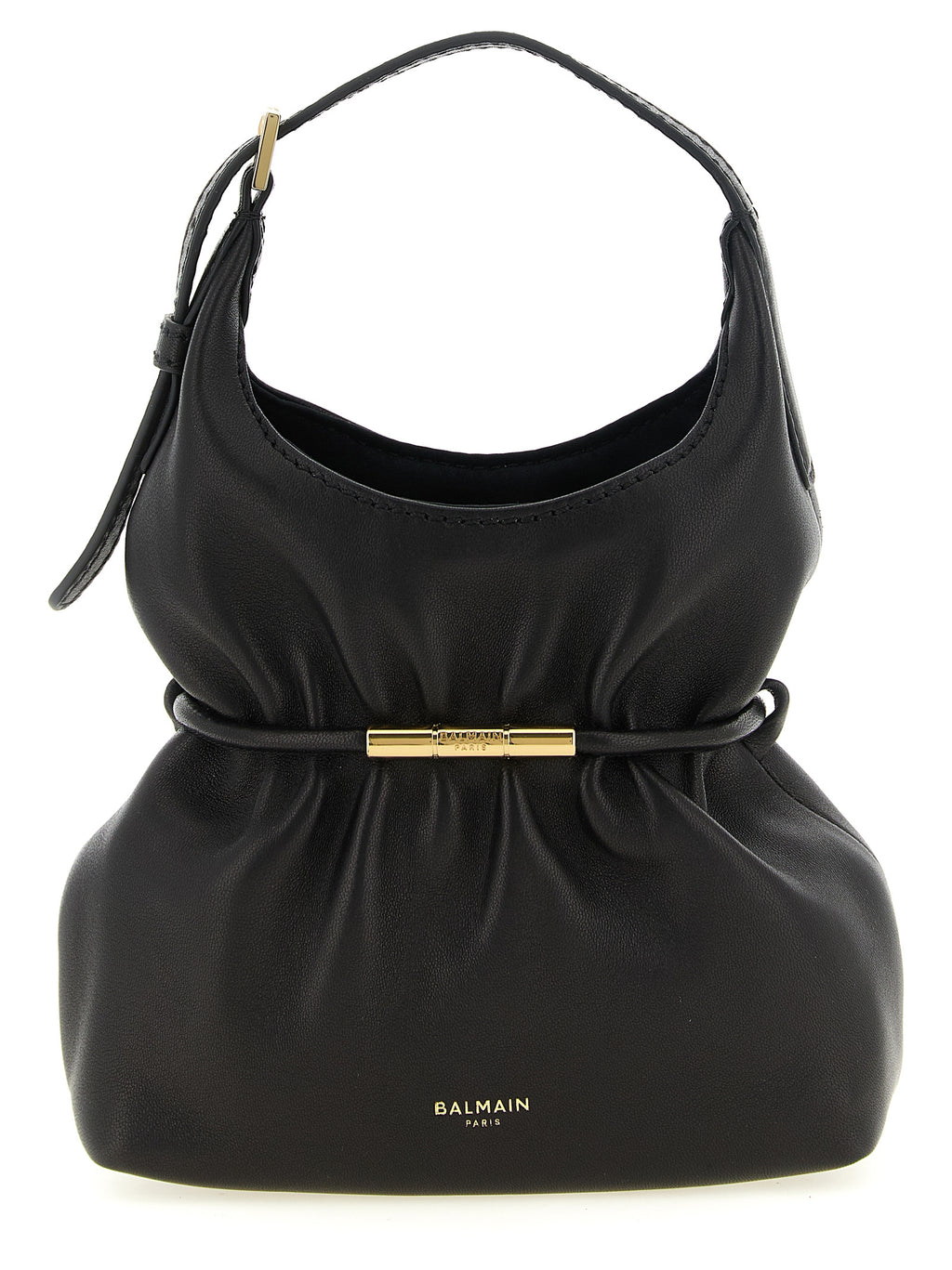 Balmain Sphynx Mini Smooth Leather Bag Black