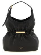 Balmain Sphynx Mini Smooth Leather Bag Black