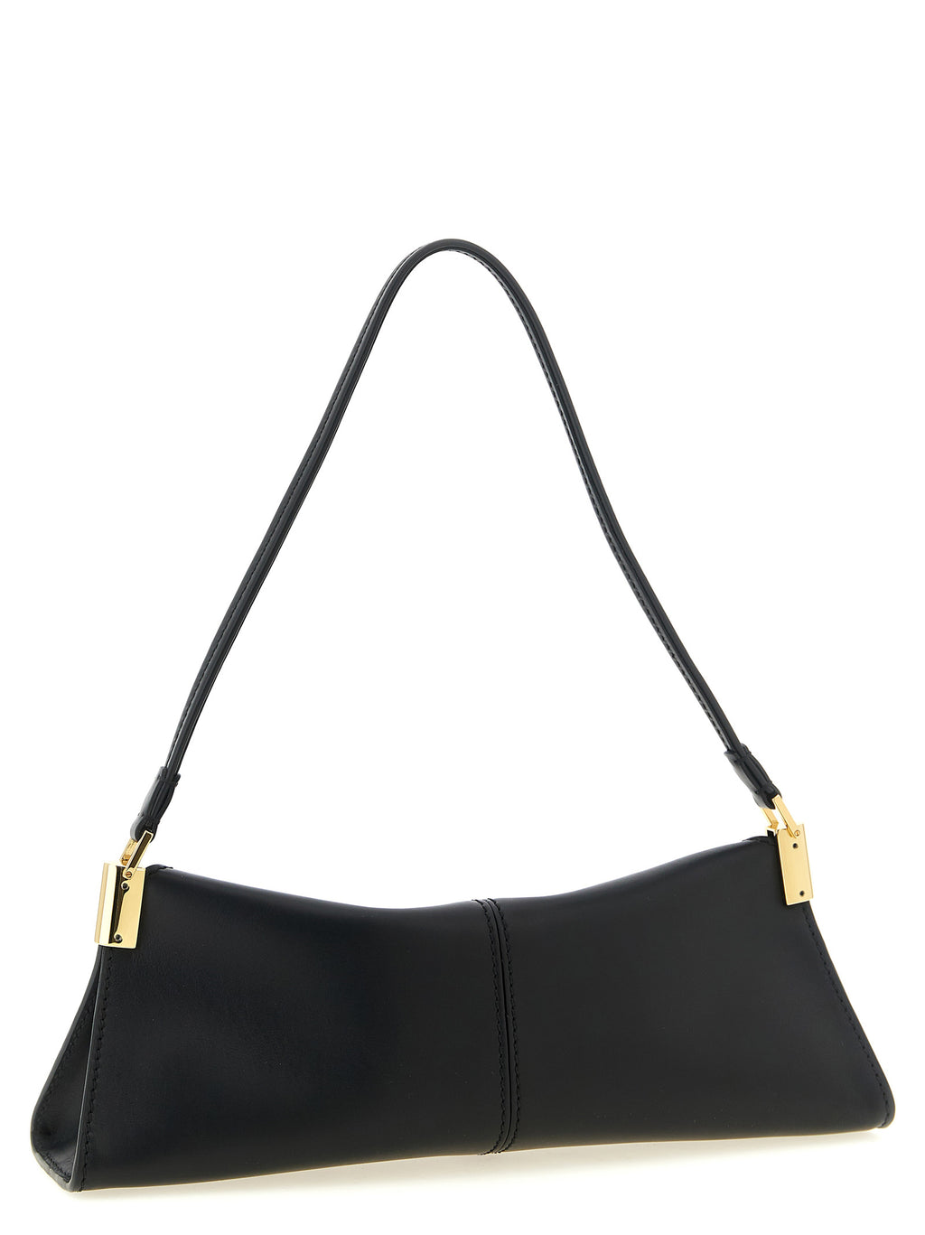 Balmain 64-83 Small Leather Shoulder Bag Black