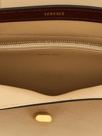 Versace Vivian Small East/West Leather Shoulder Bag Beige
