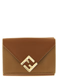 Fendi FF Diamonds Micro Trifold Leather Wallet Brown