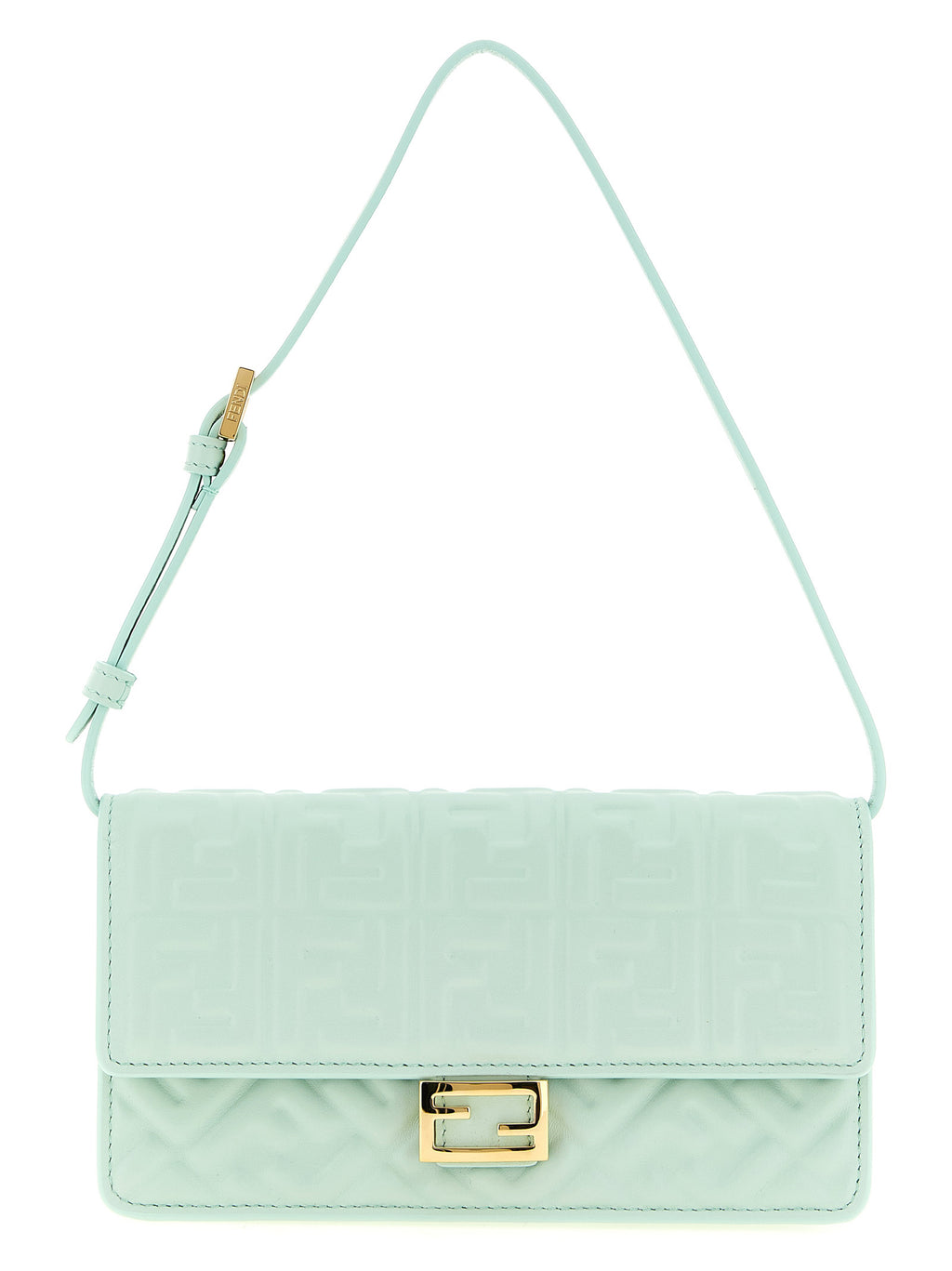 Fendi Wallet On Chain Baguette Nappa Leather Light Green