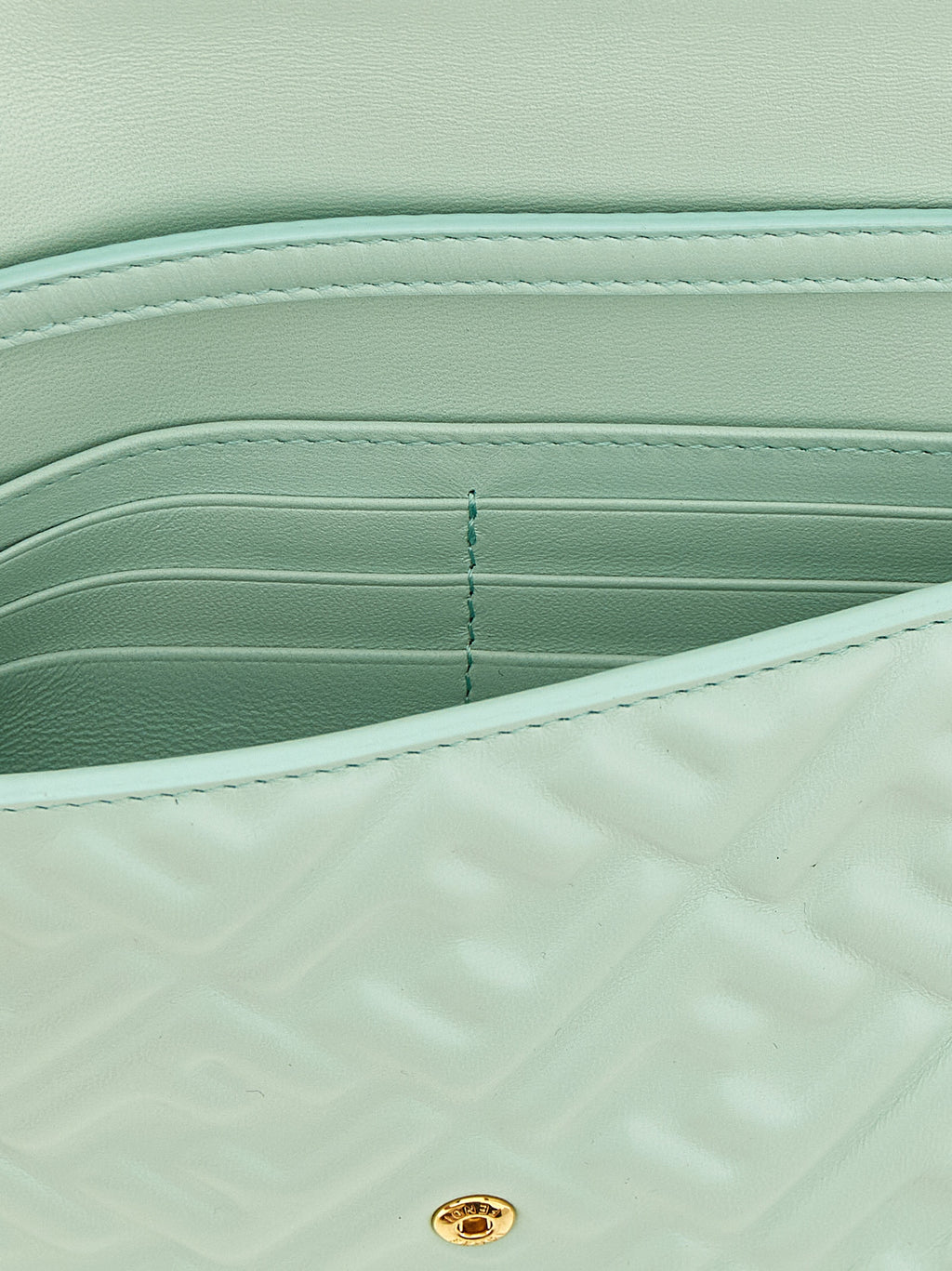 Fendi Wallet On Chain Baguette Nappa Leather Light Green