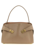 Ferragamo Hug Soft Shoulder Bag (M) Warm Taupe Dusty Pink