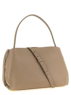 Ferragamo Hug Soft Shoulder Bag (M) Warm Taupe Dusty Pink