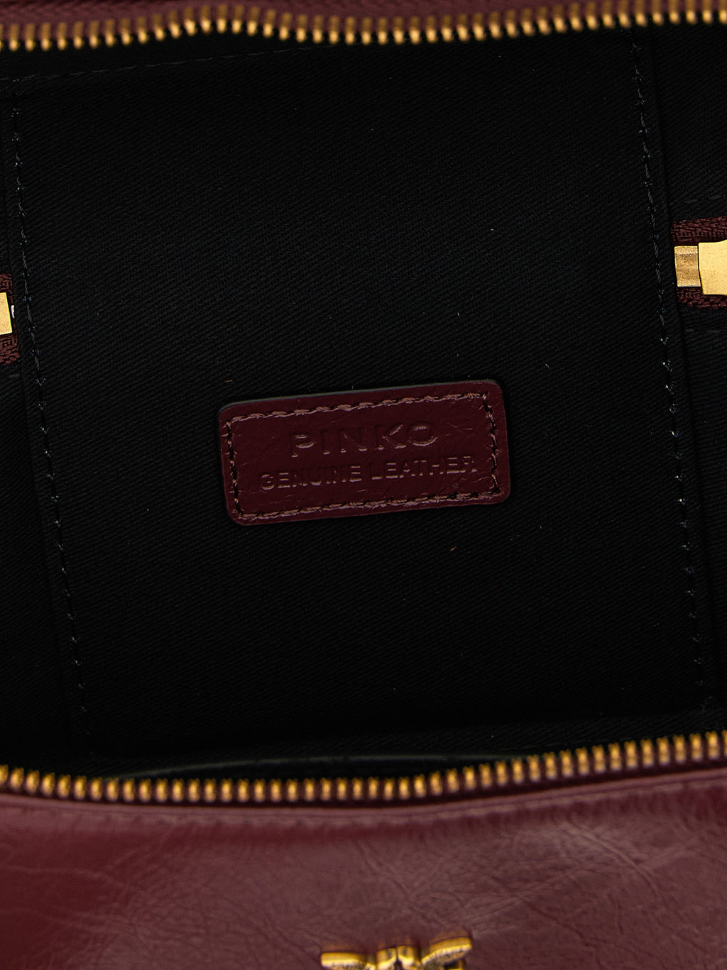 Pinko Vanity Soft Glossy Leather Crossbody Bag Dark Red