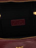 Pinko Vanity Soft Glossy Leather Crossbody Bag Dark Red